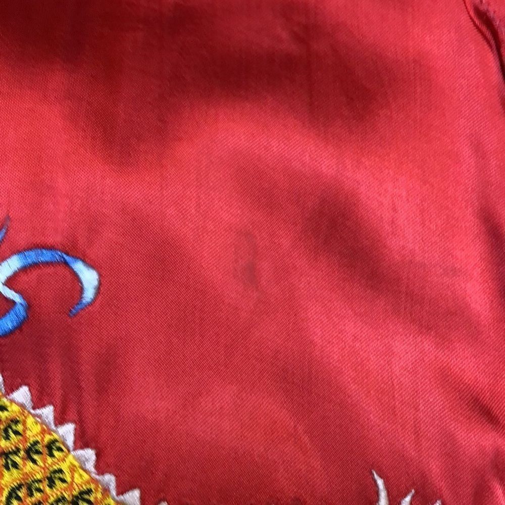 RARE 1980’s JouJou Bomber | Bright Red Rayon with Embroidery | Size M - Picture 10 of 16
